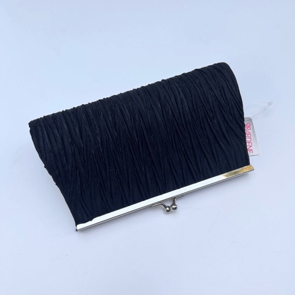 NWT Elegant Women Evening Bag, Clutch, Black and Silver